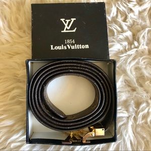 Vintage Monogram Louis Vuitton Leather Gold Belt